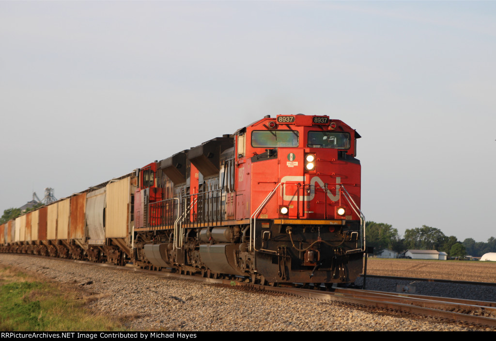 CN Grain Train in Centralia IL